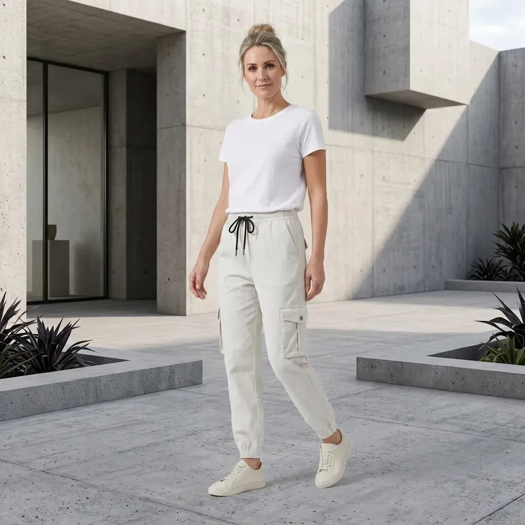 Cargohose für Damen mit elastischem Bund und Seitentaschen, Produktbild 6