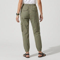 Cargohose für Damen mit elastischem Bund und Seitentaschen, Produktbild 3