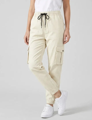 Cargohose für Damen mit elastischem Bund und Seitentaschen, Produktbild 1