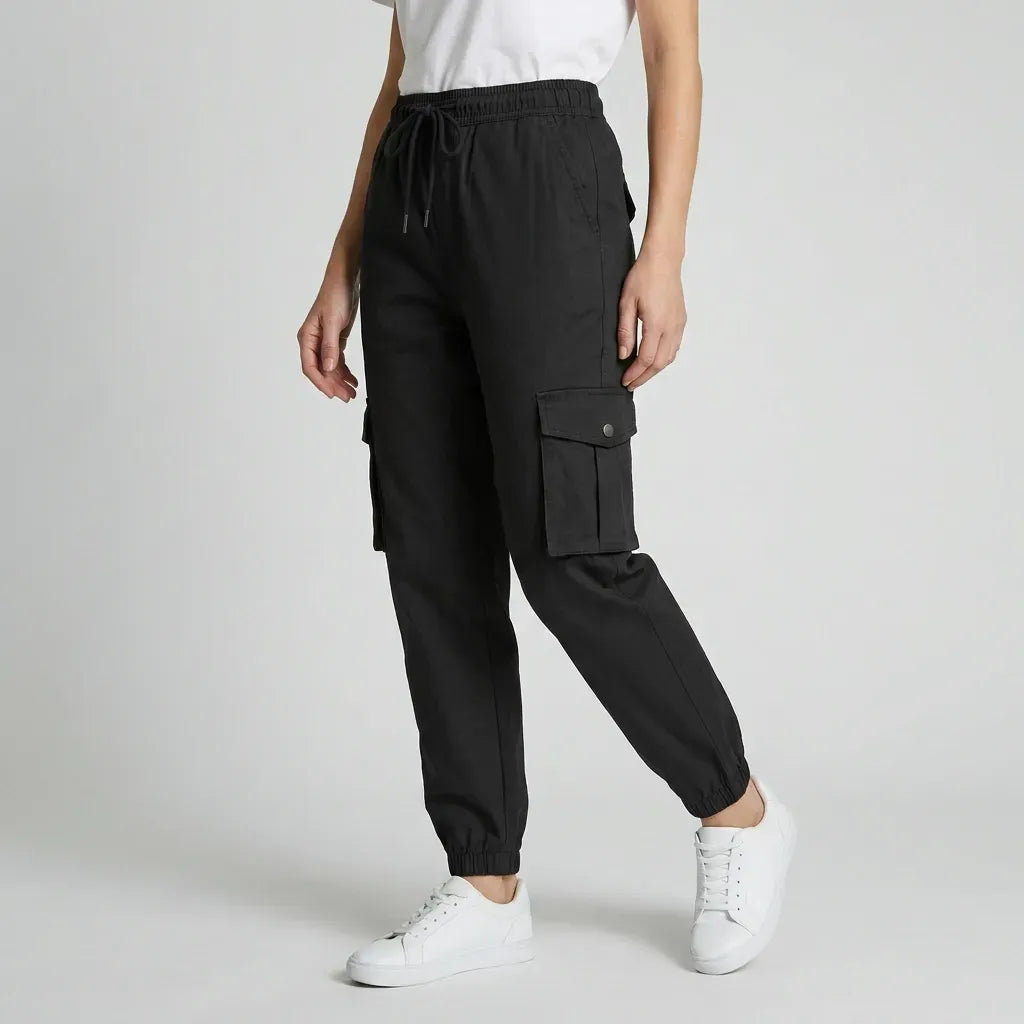 Cargohose für Damen mit elastischem Bund und Seitentaschen, Produktbild 5