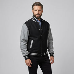 Collegejacke für Herren mit Druckknöpfen im Regular Fit