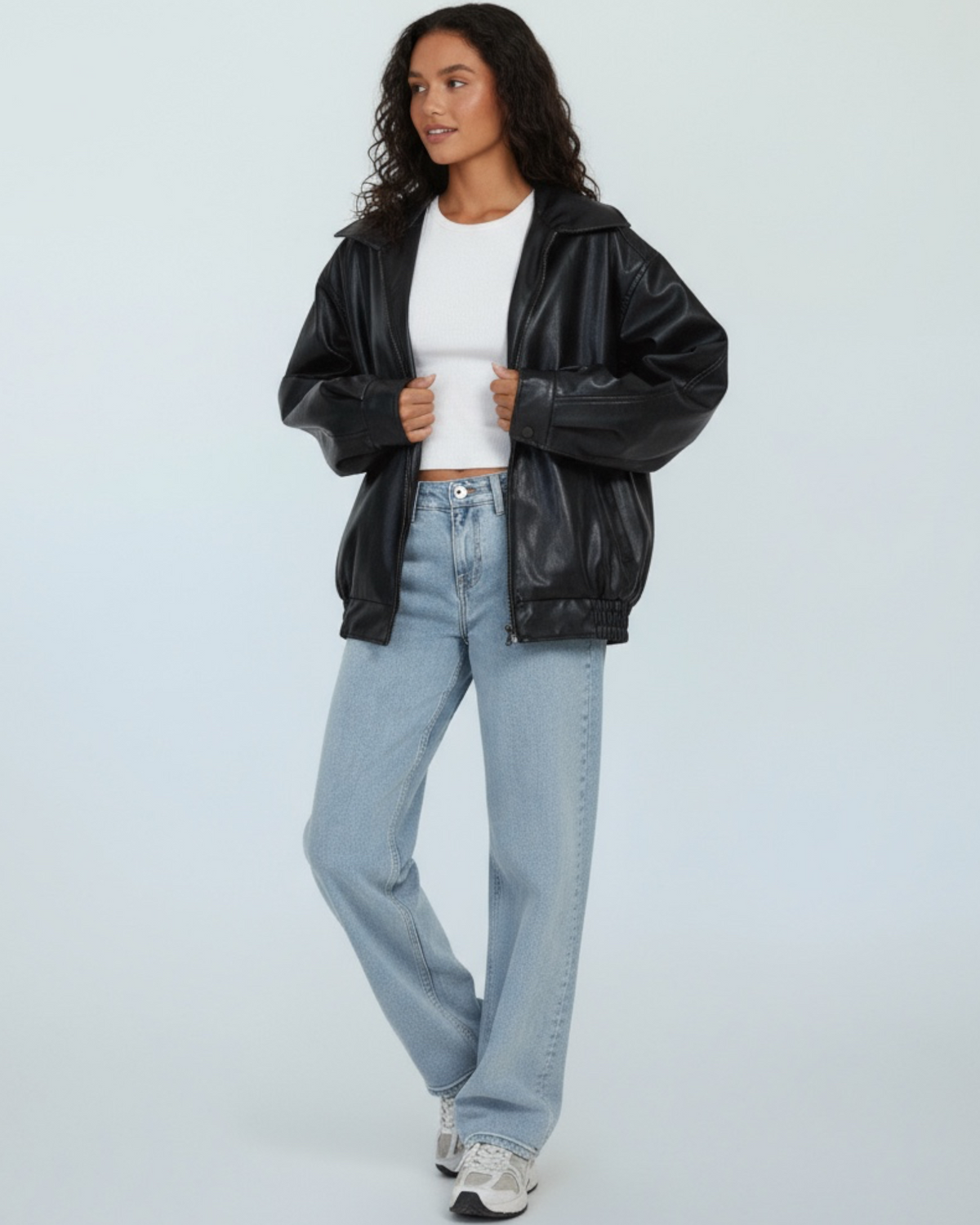 Oversized Bomberjacke für Damen mit Blazerkragen, Produktbild 5
