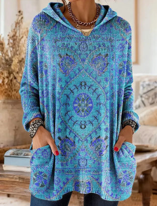 Kapuzenpullover Tunika Ethnoprint