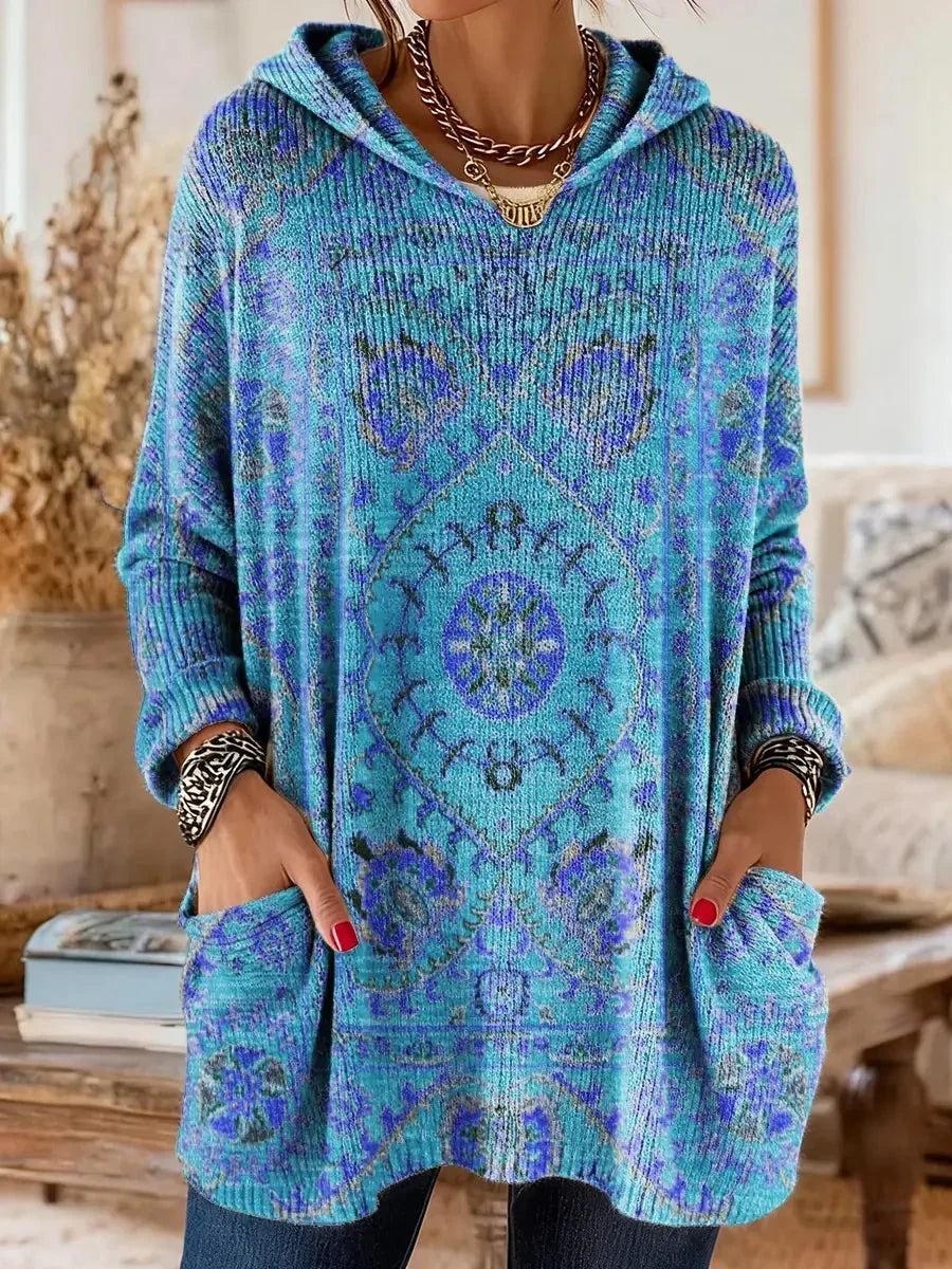 Kapuzenpullover Tunika Ethnoprint