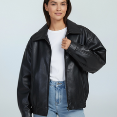 Oversized Bomberjacke für Damen mit Blazerkragen, Produktbild 4