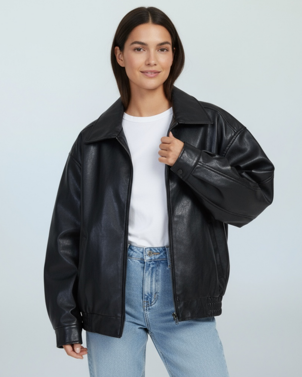 Oversized Bomberjacke für Damen mit Blazerkragen, Produktbild 4