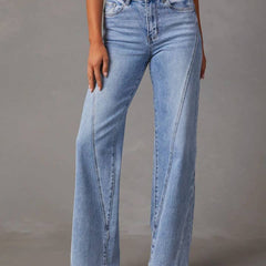 Jeans mit hohem Bund und weitem Bein