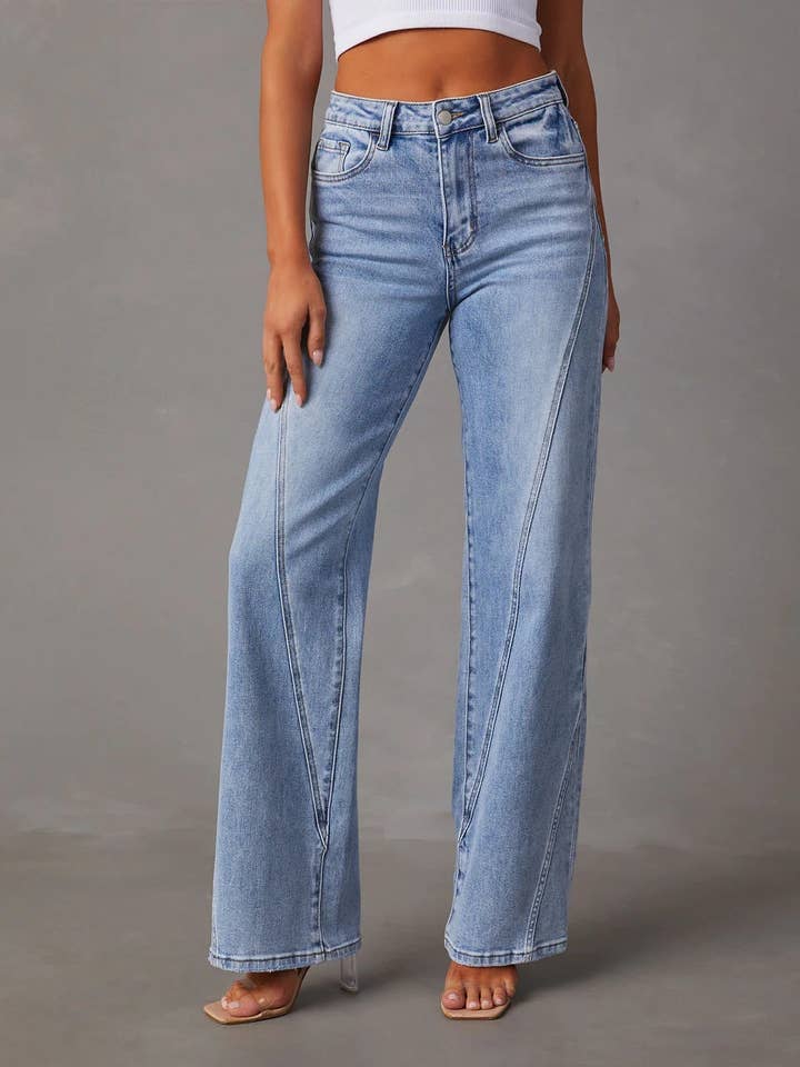 Jeans mit hohem Bund und weitem Bein
