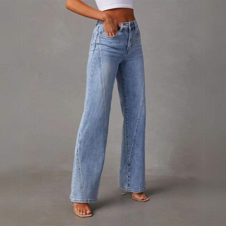 Jeans mit hohem Bund und weitem Bein