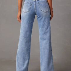 Jeans mit hohem Bund und weitem Bein