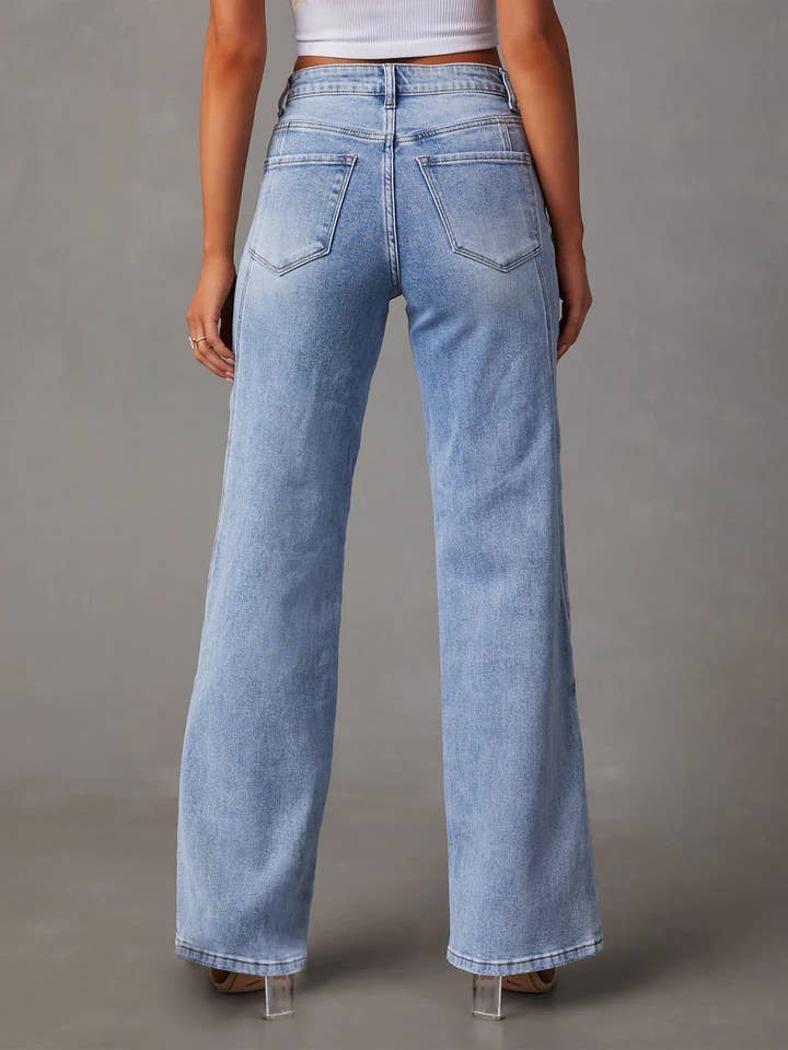 Jeans mit hohem Bund und weitem Bein