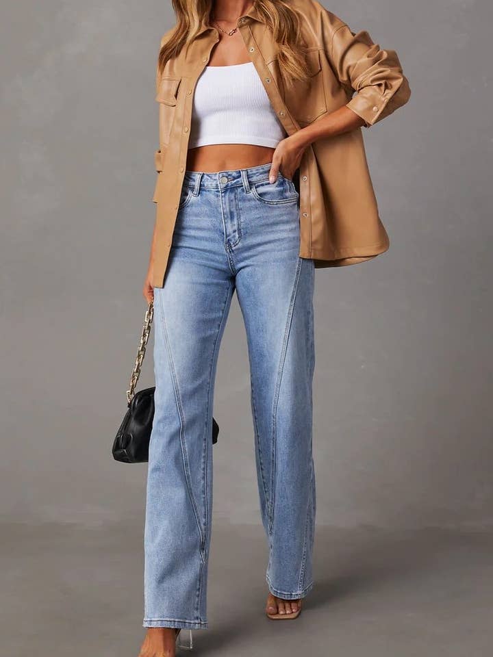 Jeans mit hohem Bund und weitem Bein