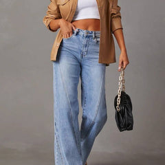 Jeans mit hohem Bund und weitem Bein
