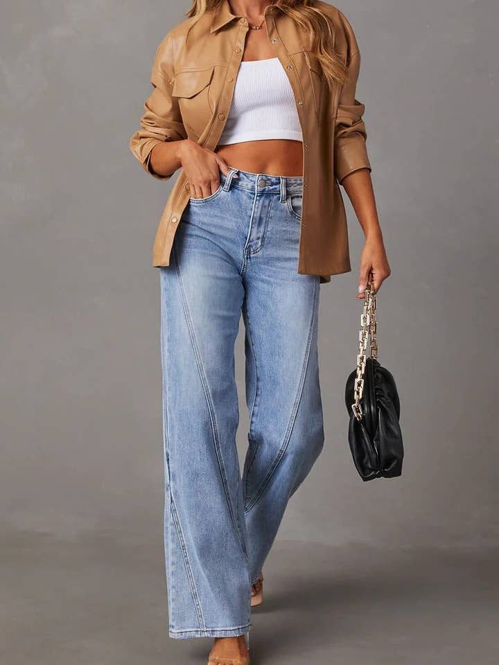 Jeans mit hohem Bund und weitem Bein