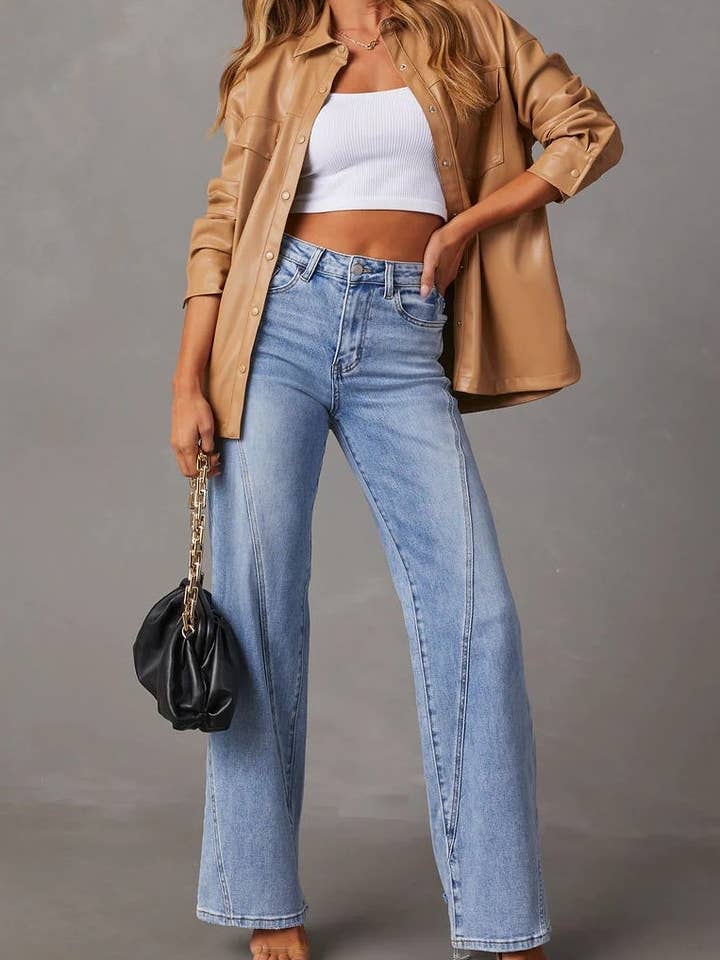 Jeans mit hohem Bund und weitem Bein