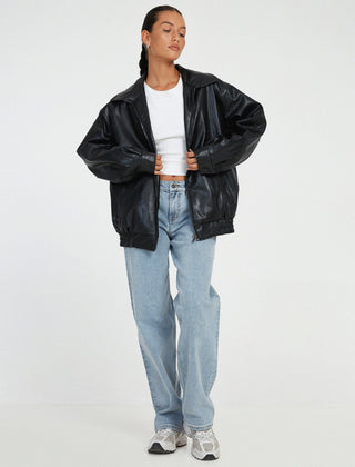 Oversized Jacke in glänzender Optik