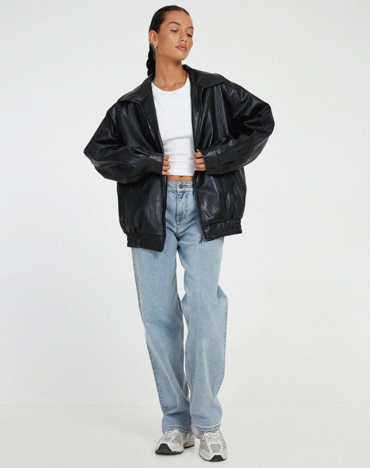 Oversized Jacke in glänzender Optik