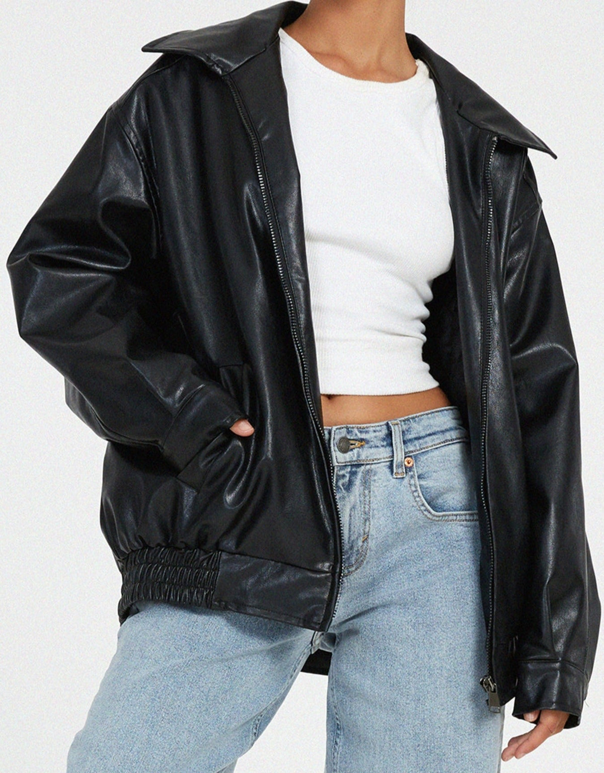 Oversized Jacke in glänzender Optik