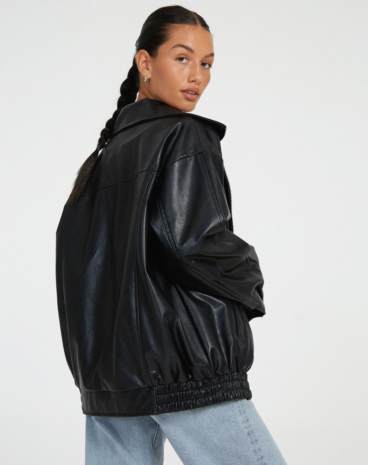 Oversized Jacke in glänzender Optik