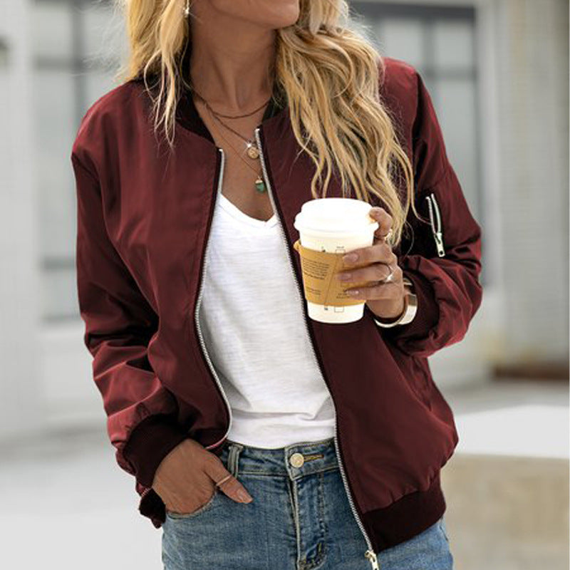 Klassische Bomberjacke Damen in Rot
