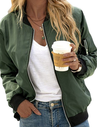 Klassische Bomberjacke Damen in Grün