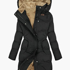Kunstpelz Wintermantel Damen in Schwarz