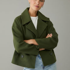 Kurze Damenjacke mit Reverskragen und doppelreihigem Verschluss, Produktbild 11