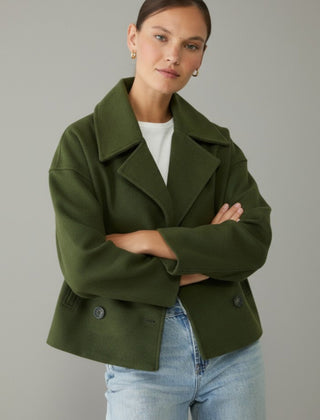 Kurze Damenjacke mit Reverskragen und doppelreihigem Verschluss, Produktbild 11