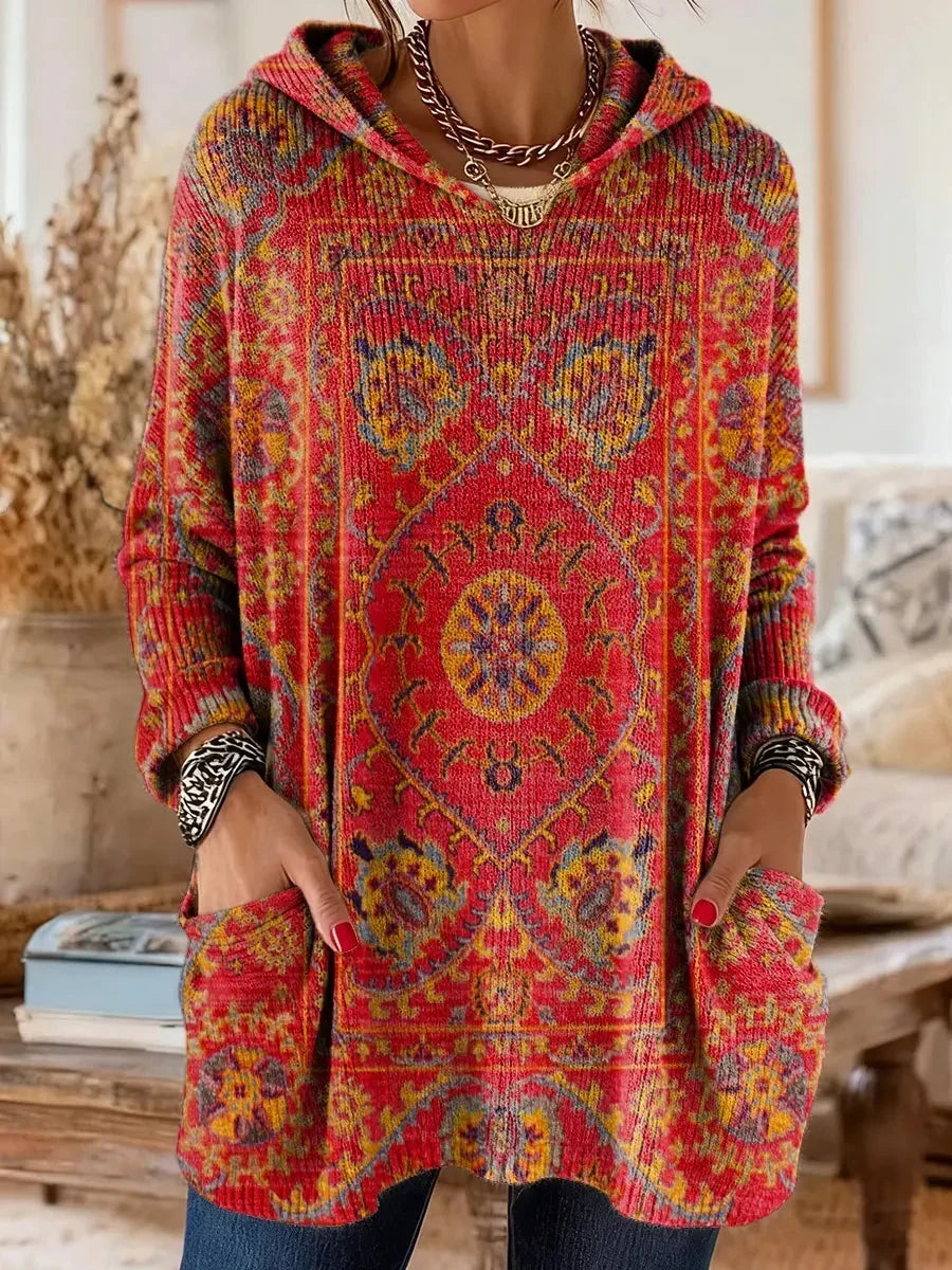 Kapuzenpullover Tunika Ethnoprint