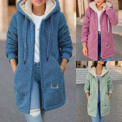 Fleecejacke mit Kapuze aus Kuschelfleece