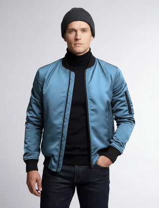 Bomberjacke für Herren mit gerippten Bündchen, kragenlos, Produktbild 7