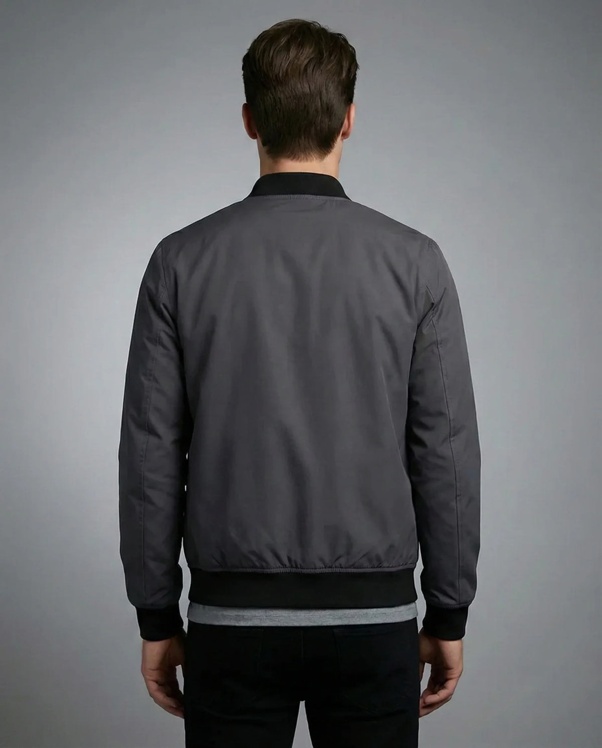 Bomberjacke für Herren mit gerippten Bündchen, kragenlos, Produktbild 5