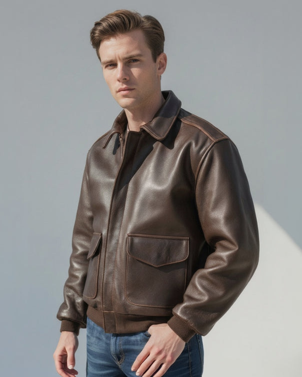 Bomberjacke für Herren mit Coating und klassischem Kragen, Produktbild 1
