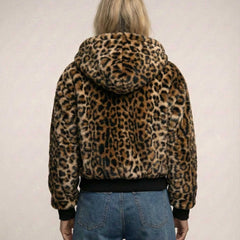 Wendebomberjacke für Damen mit Kapuze und Leopardenfutter, Produktbild 7