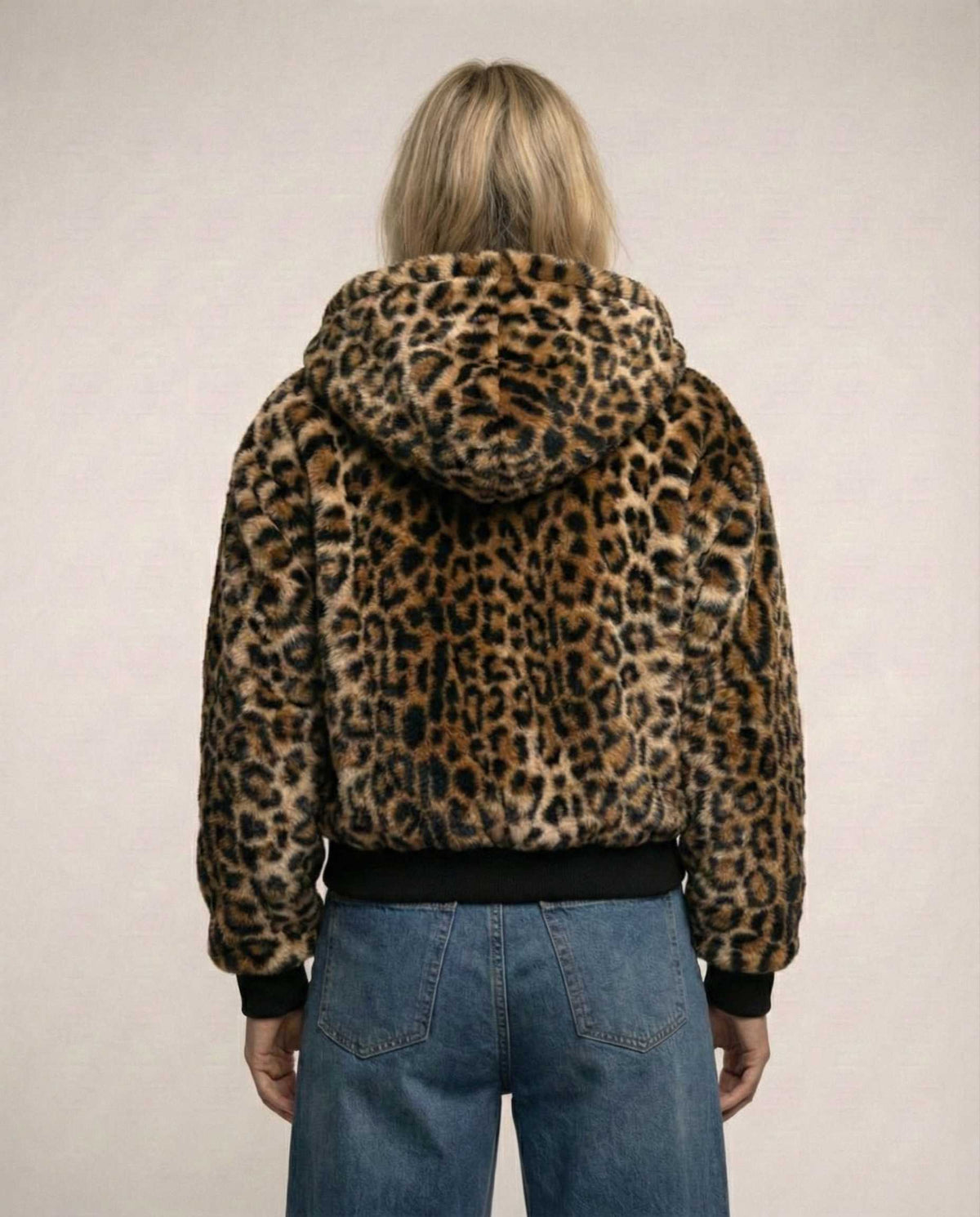 Wendebomberjacke für Damen mit Kapuze und Leopardenfutter, Produktbild 7