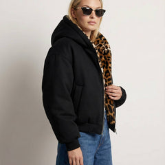 Wendebomberjacke für Damen mit Kapuze und Leopardenfutter, Produktbild 4