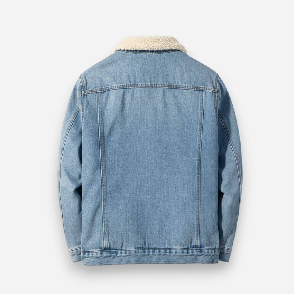 Gefütterte Jeansjacke für Herren mit Fleecekragen, Produktbild 8