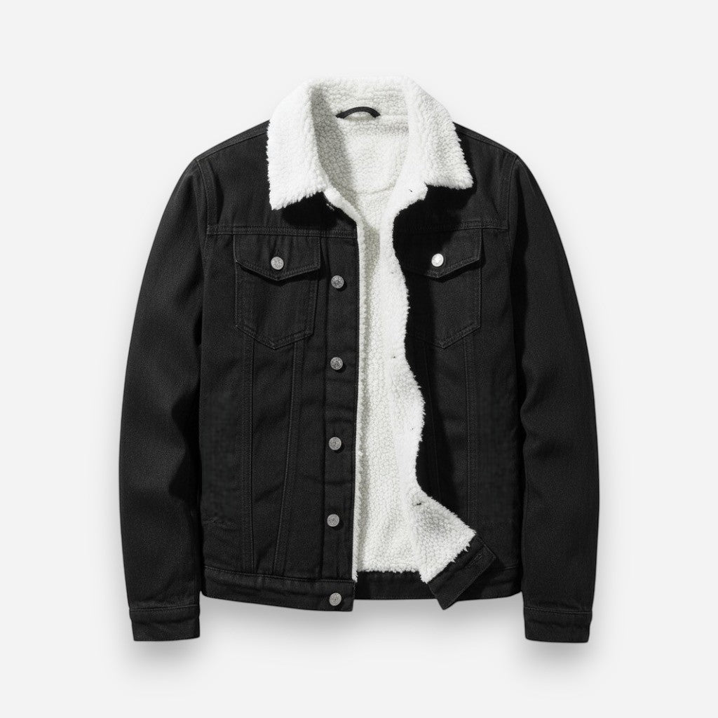Gefütterte Jeansjacke für Herren mit Fleecekragen, Produktbild 9