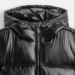 Unisex Pufferjacke mit Kapuze in mittellanger Passform, Produktbild 5