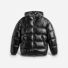 Unisex Pufferjacke mit Kapuze in mittellanger Passform, Produktbild 3