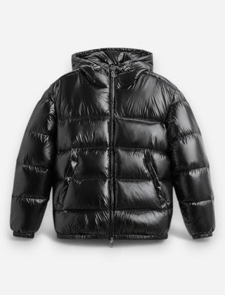 Unisex Pufferjacke mit Kapuze in mittellanger Passform, Produktbild 3