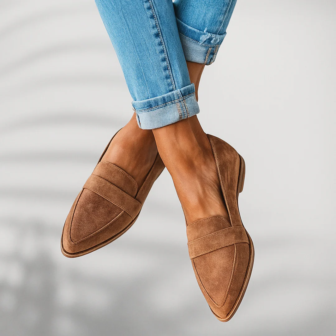 Schlupfmokassins Damen in Khaki