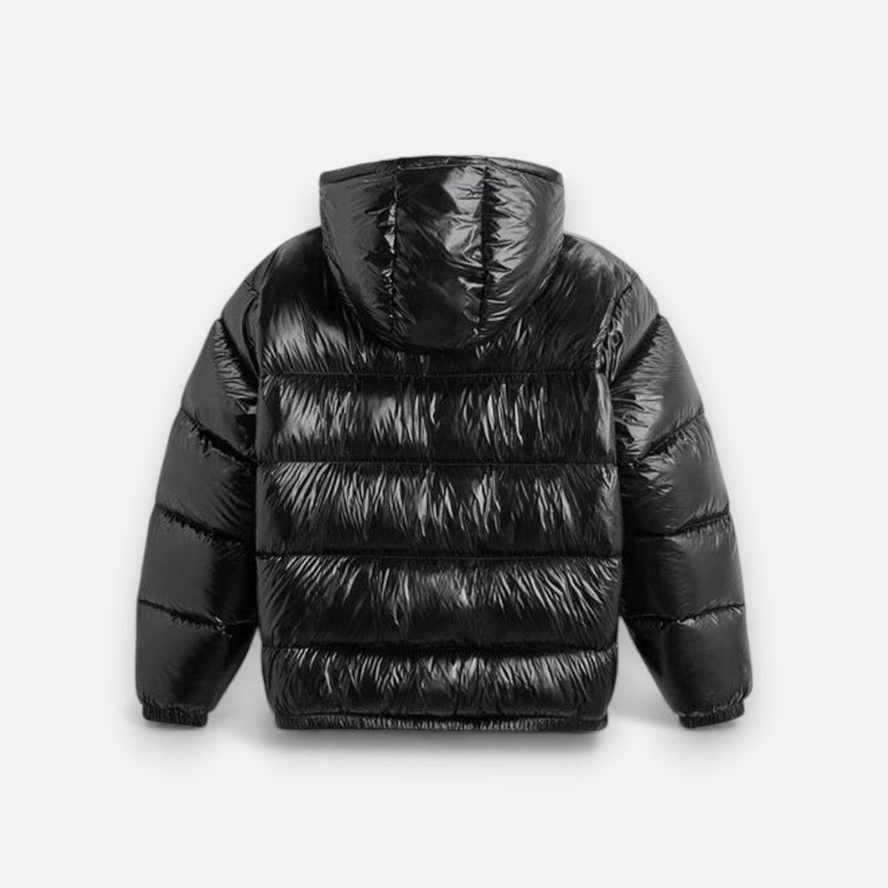 Unisex Pufferjacke mit Kapuze in mittellanger Passform, Produktbild 4