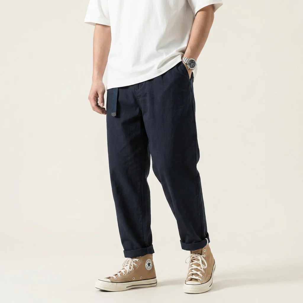 Sommerhose für Herren aus Baumwolle im Tapered Fit
