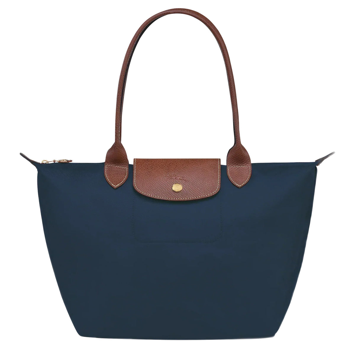Faltbare Nylon Handtasche Damen vor weißem Hintergrund
