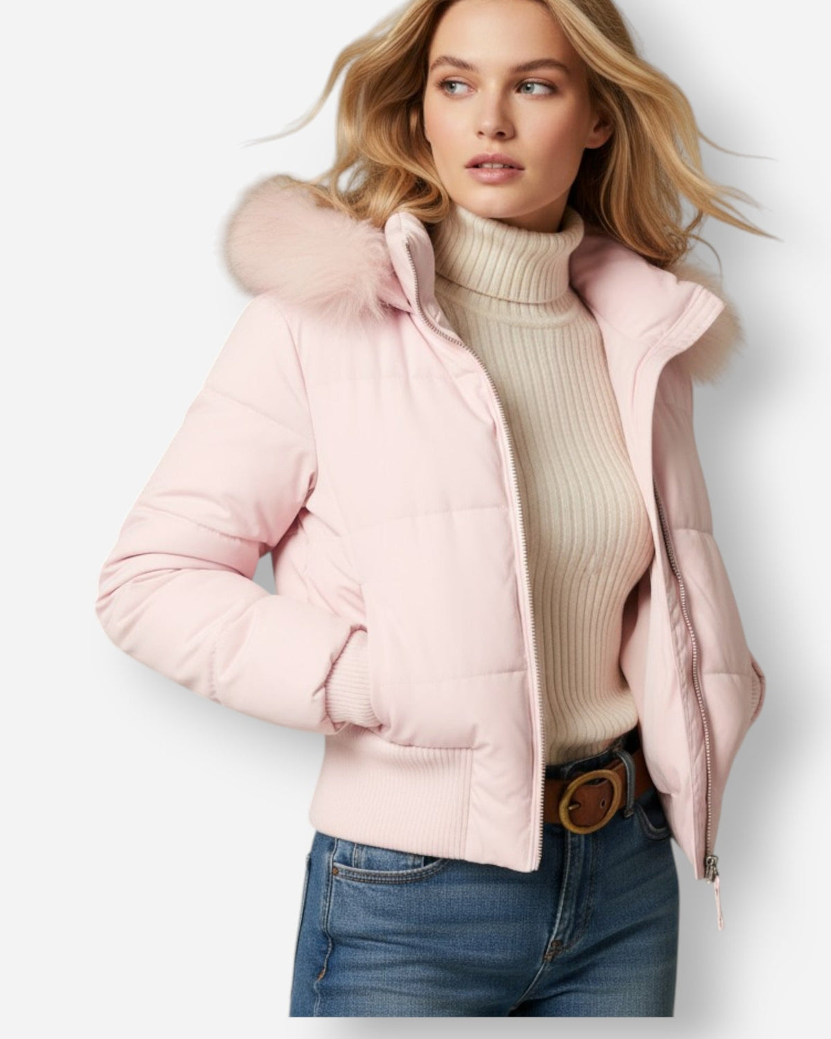 Steppjacke für Damen mit Kunstfellkapuze, Produktbild 8
