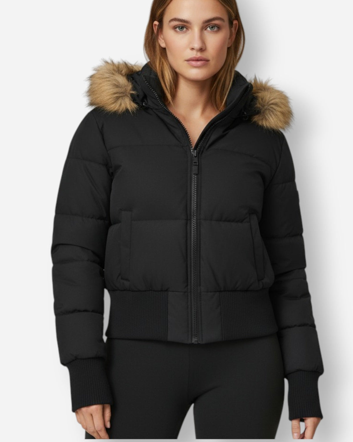 Steppjacke für Damen mit Kunstfellkapuze, Produktbild 10