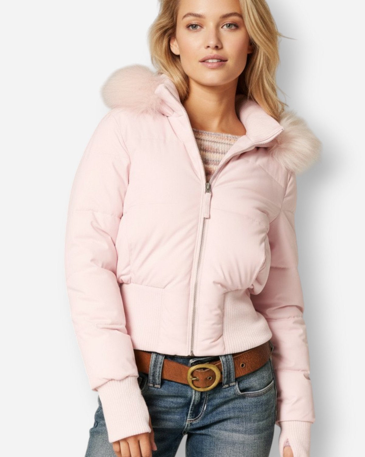 Steppjacke für Damen mit Kunstfellkapuze, Produktbild 7