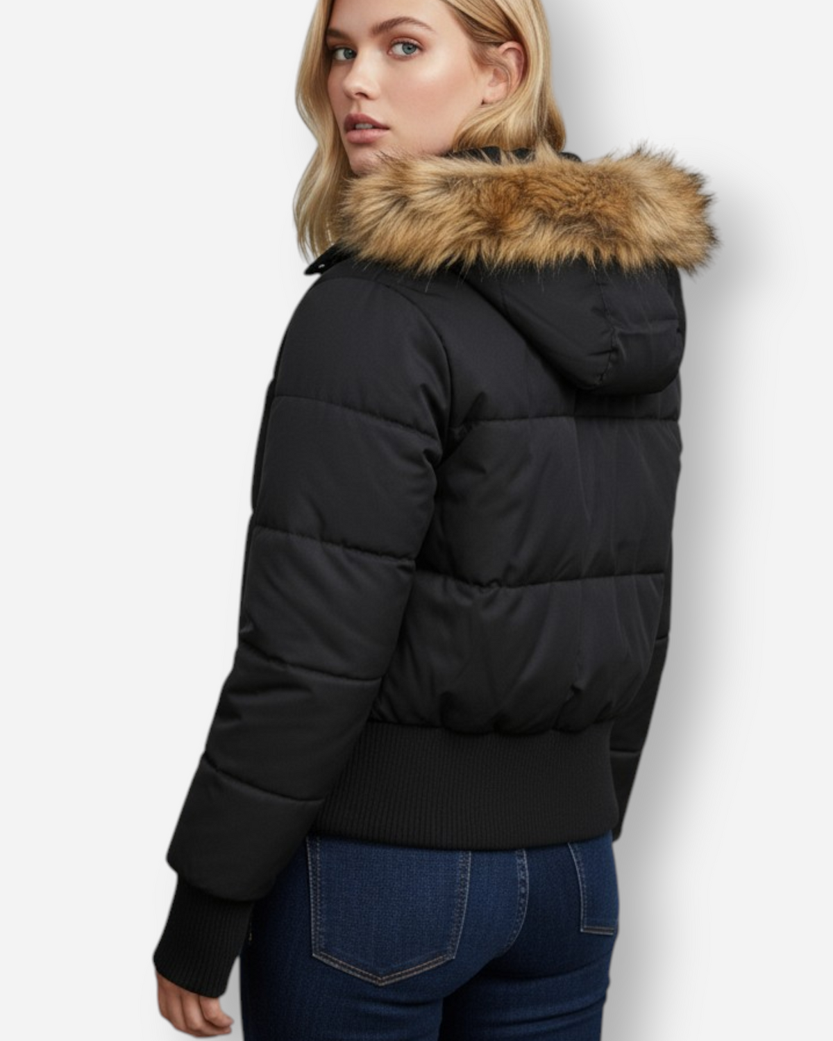 Steppjacke für Damen mit Kunstfellkapuze, Produktbild 11